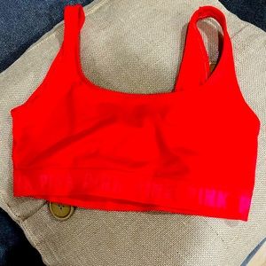 PINK red sports bra